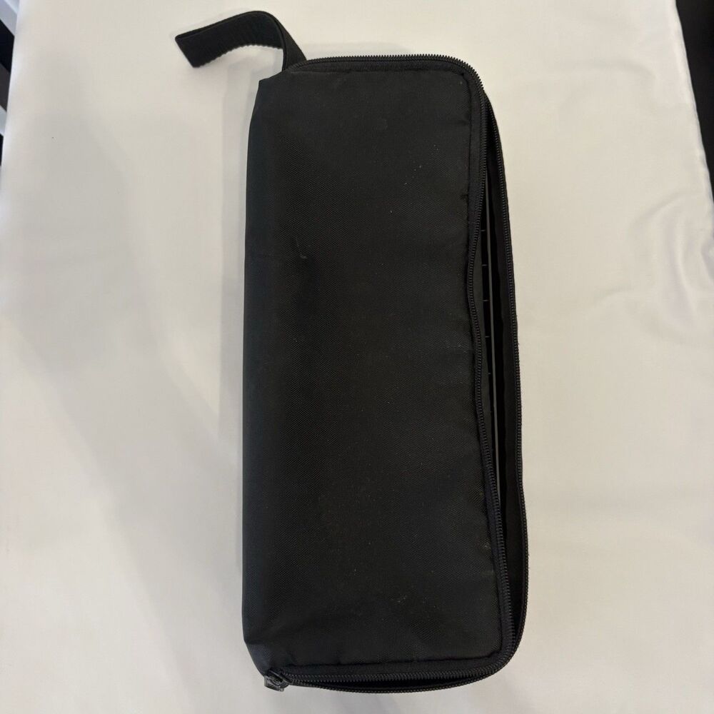 Vtg Coast 15 Cassette Tape Storage Carrying Case Black With Strap Zipper Closure